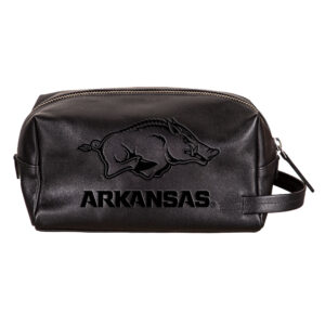 Arkansas Razorbacks Hybrid Leather Lined Dopp Toiletry Bag