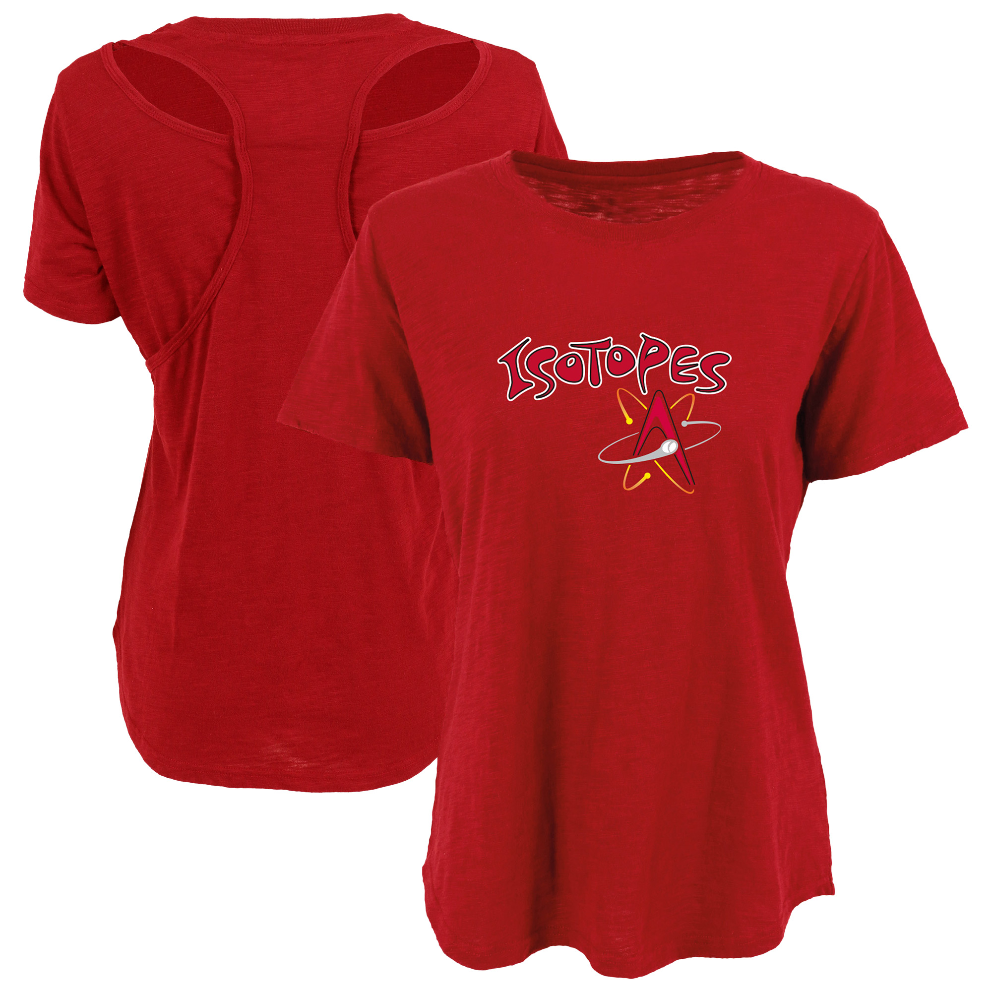 Women's Red Albuquerque Isotopes Cut It Out T-Shirt - Image 2