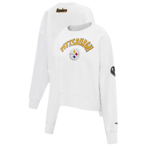 Women's Pro Standard White Pittsburgh Steelers Classic Fleece Pullover Sweatshirt