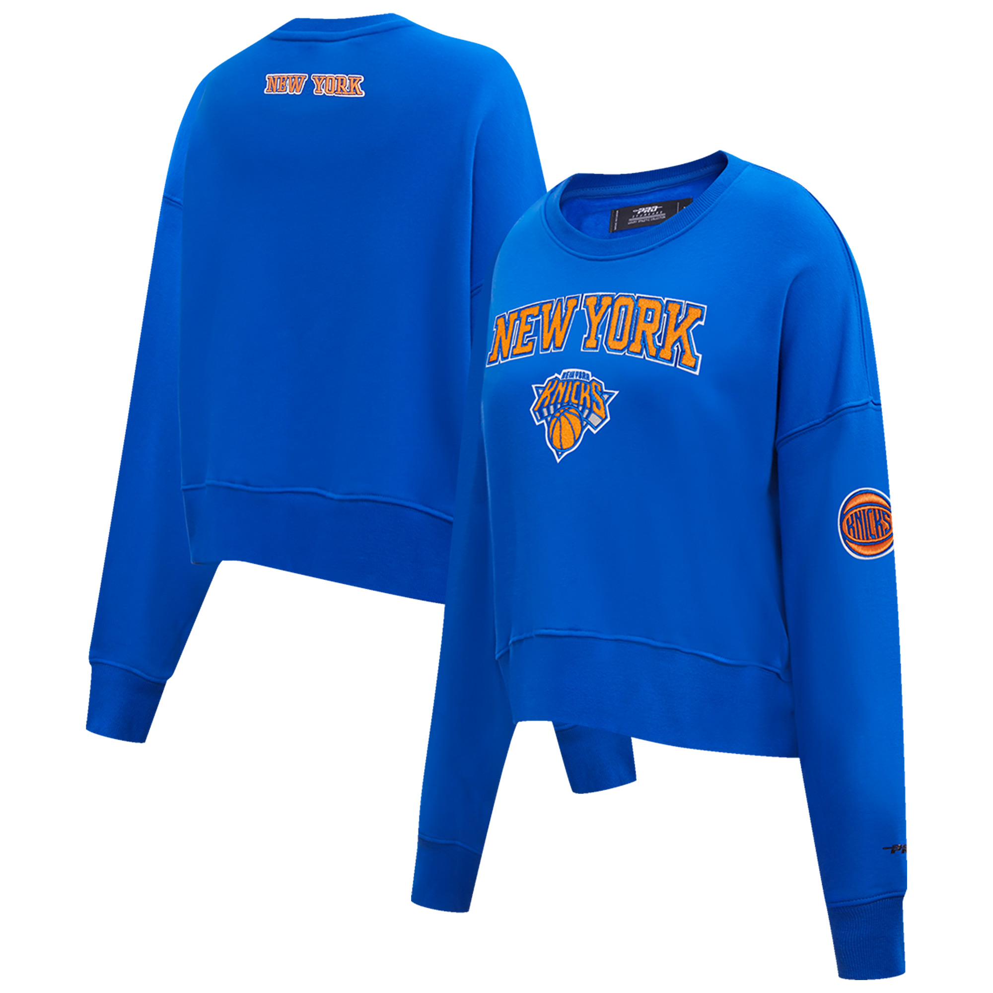 Women's Pro Standard Blue New York Knicks Classic Fleece Pullover Sweatshirt
