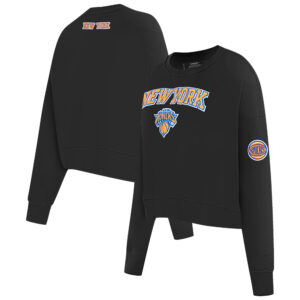Women's Pro Standard Black New York Knicks Classic Fleece Pullover Sweatshirt