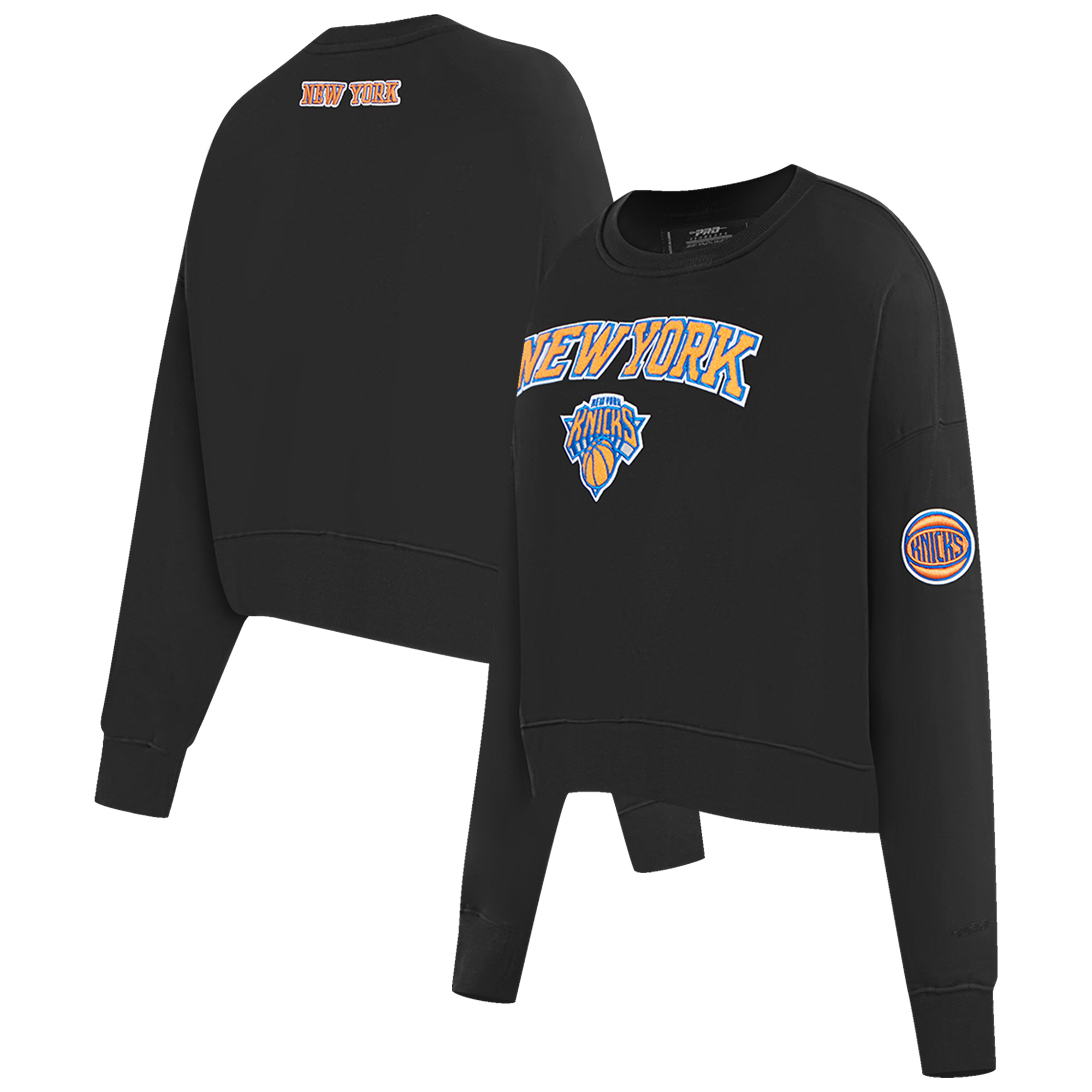 Women's Pro Standard Black New York Knicks Classic Fleece Pullover Sweatshirt