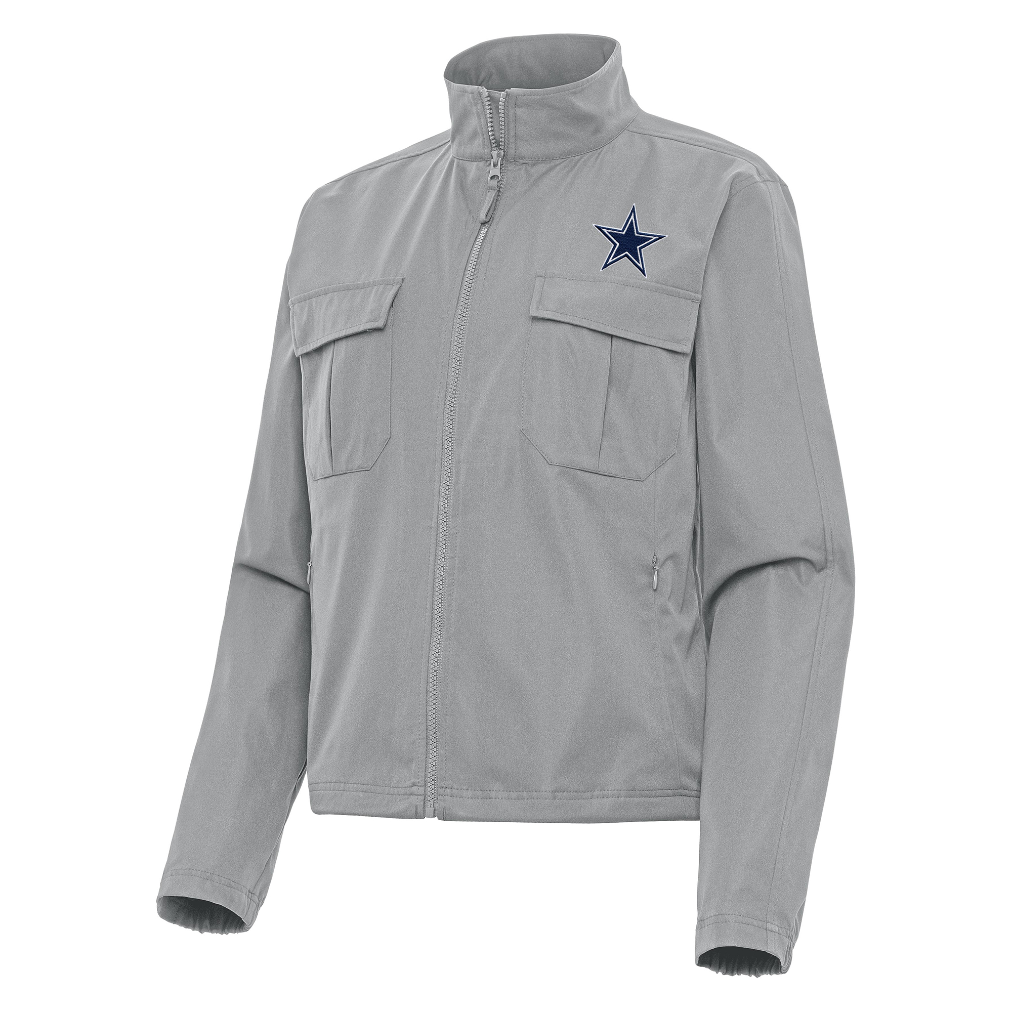 Women's Antigua Gray Dallas Cowboys Even Par Full-Zip Jacket