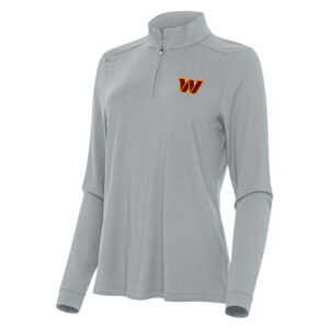 Women's Antigua  Gray Washington Commanders Intent Quarter-Zip Sweatshirt