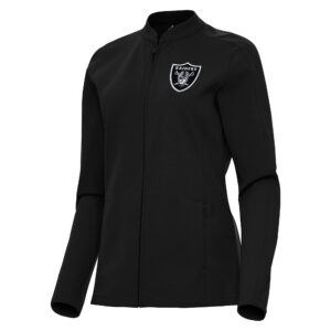 Women's Antigua  Black Las Vegas Raiders Regard Full-Zip Jacket