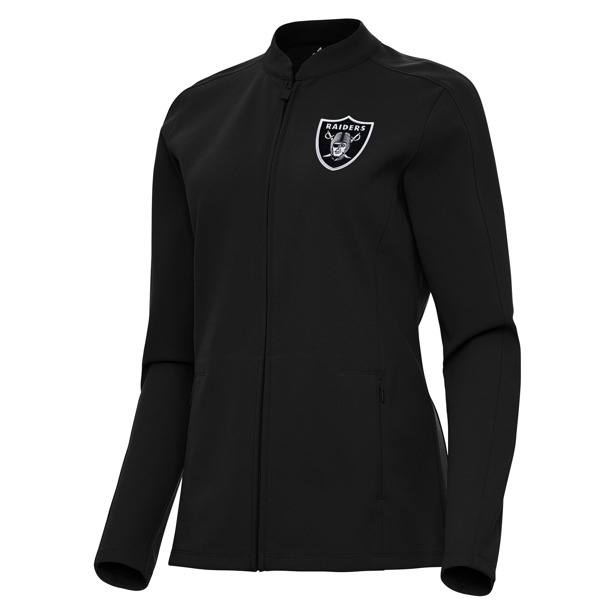 Women's Antigua Black Las Vegas Raiders Regard Full-Zip Jacket