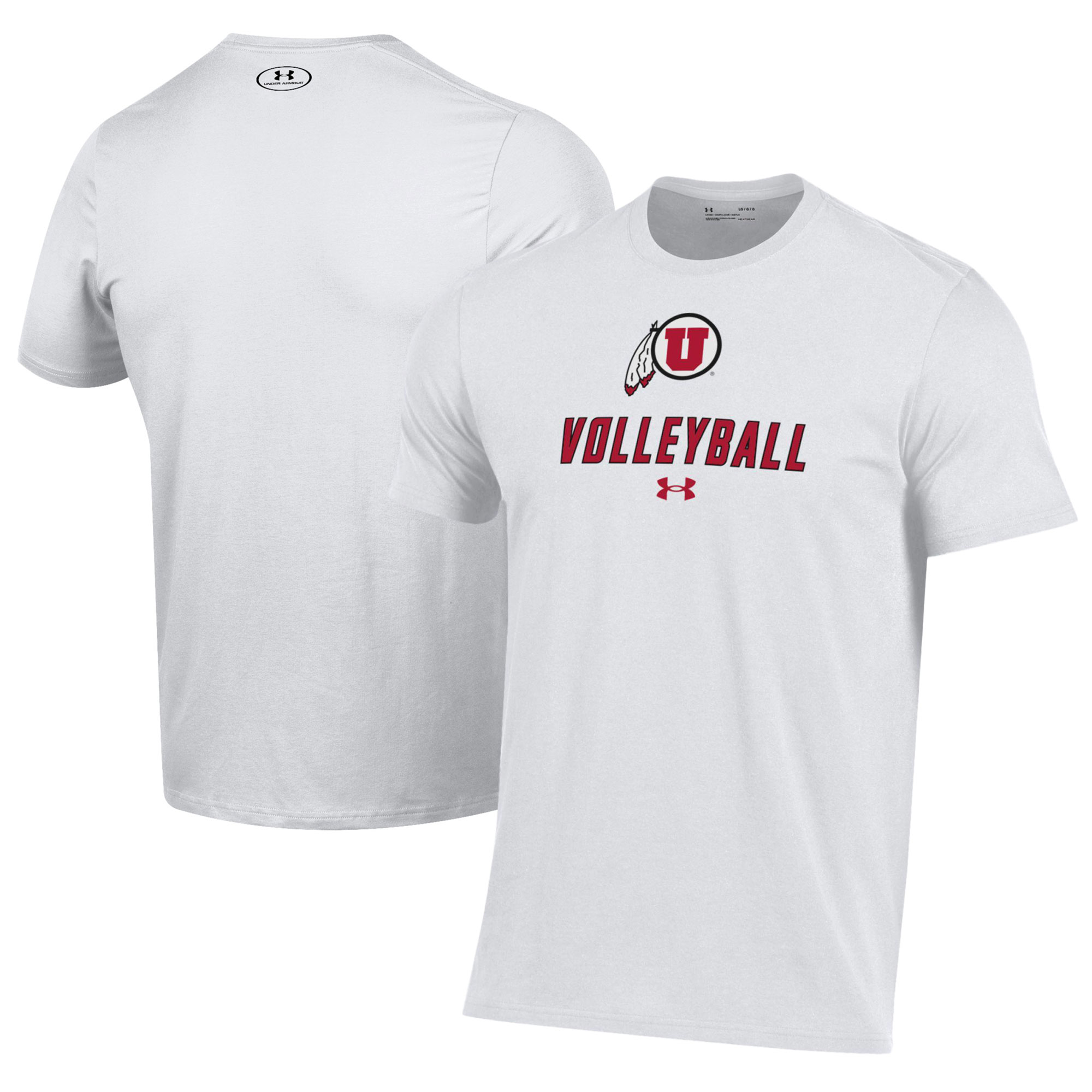 Men's Under Armour White Utah Utes Volleyball Performance T-Shirt
