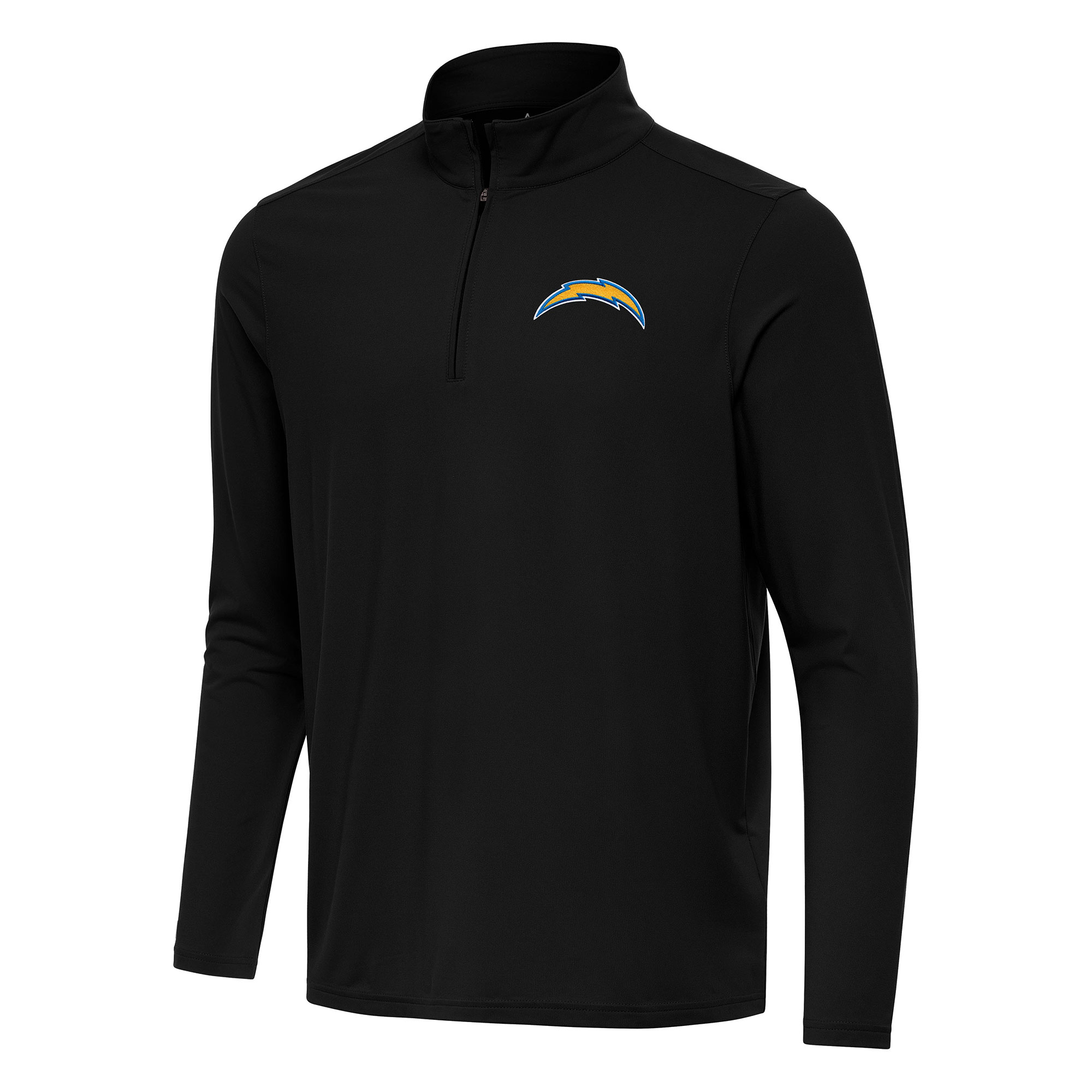 Men's Antigua Black Los Angeles Chargers Intent Quarter-Zip Pullover Top