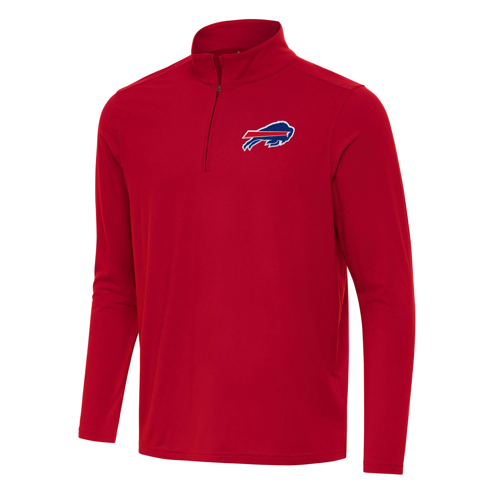 Men's Antigua Red Buffalo Bills Intent Quarter-Zip Pullover Top