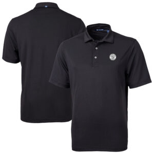 Men's Cutter & Buck Black Milwaukee Brewers Virtue Eco Pique Recycled Polo