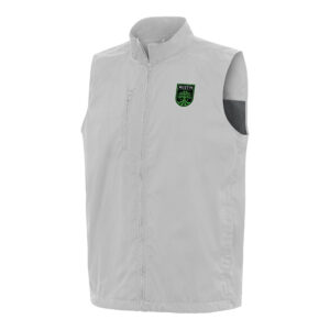 Men's Antigua Gray Austin FC Brisk Full-Zip Vest