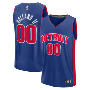 Youth Fanatics Ron Holland II Blue Detroit Pistons Fast Break Replica Player Jersey - Icon Edition
