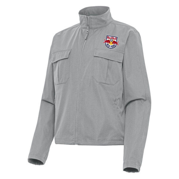 Women's Antigua Gray New York Red Bulls Even Par Full-Zip Jacket