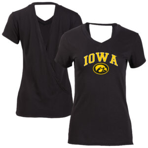 Women's Black Iowa Hawkeyes Bella Crossback T-Shirt