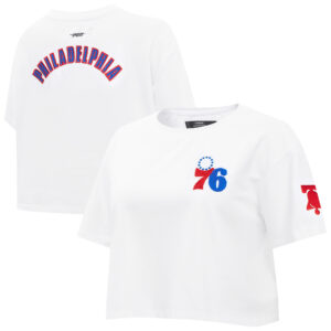 Women's Pro Standard White Philadelphia 76ers Classic Cropped Boxy T-Shirt