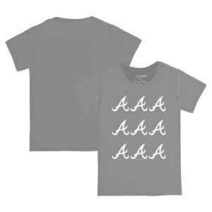 Toddler Tiny Turnip  Gray Atlanta Braves Logo Grid T-Shirt