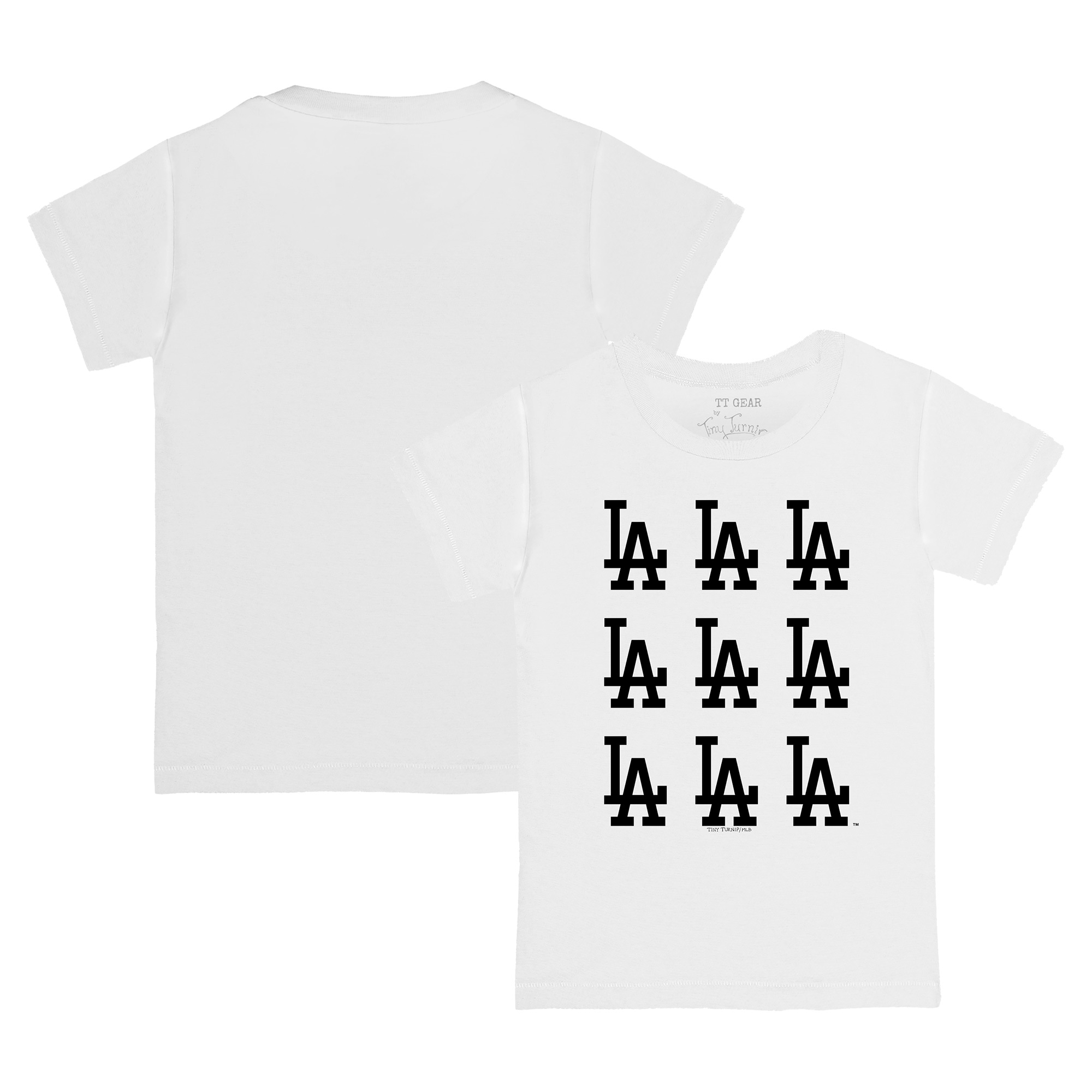 Youth Tiny Turnip White Los Angeles Dodgers Logo Grid T-Shirt