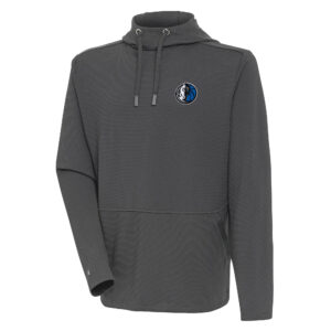 Men's Antigua Pewter Dallas Mavericks Pure Honeycomb Pullover Hoodie