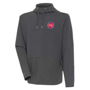 Men's Antigua Pewter Detroit Pistons Pure Honeycomb Pullover Hoodie