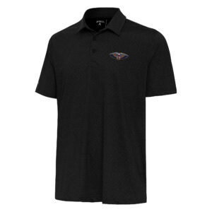 Men's Antigua Black New Orleans Pelicans Whirl Polo