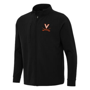 Men's Antigua Black Virginia Cavaliers Regard Full-Zip Jacket