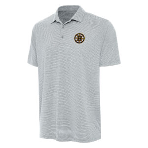 Men's Antigua  Heather Gray Boston Bruins Scheme Polo