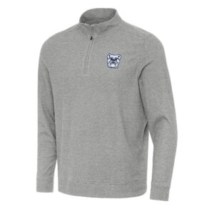 Men's Antigua Heather Gray Butler Bulldogs Subtle Quarter-Zip Sweatshirt