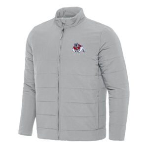 Men's Antigua Gray Fresno State Bulldogs Swelter Full-Zip Puffer Jacket