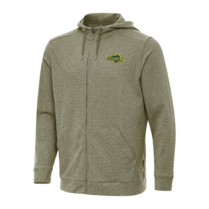 Men's Antigua Heather Olive NDSU Bison Effortless Full-Zip Hoodie Jacket