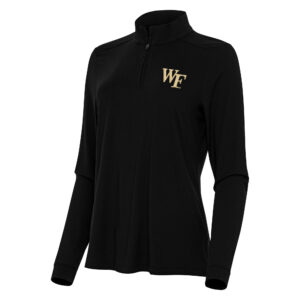 Women's Antigua Black Wake Forest Demon Deacons Intent Quarter-Zip Top