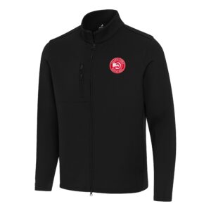Men's Antigua Black Atlanta Hawks Objection Double-Peached Full-Zip Jacket