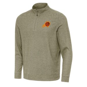 Men's Antigua Olive Phoenix Suns Subtle Quarter-Zip Sweatshirt