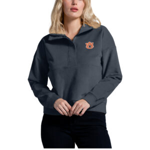 Women's League Collegiate Wear Navy Auburn Tigers Stretch Cord Half-Zip Sweatshirt