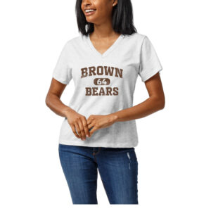 Women's League Collegiate Wear White Brown Bears Intramural Boyfriend V-Neck T-Shirt