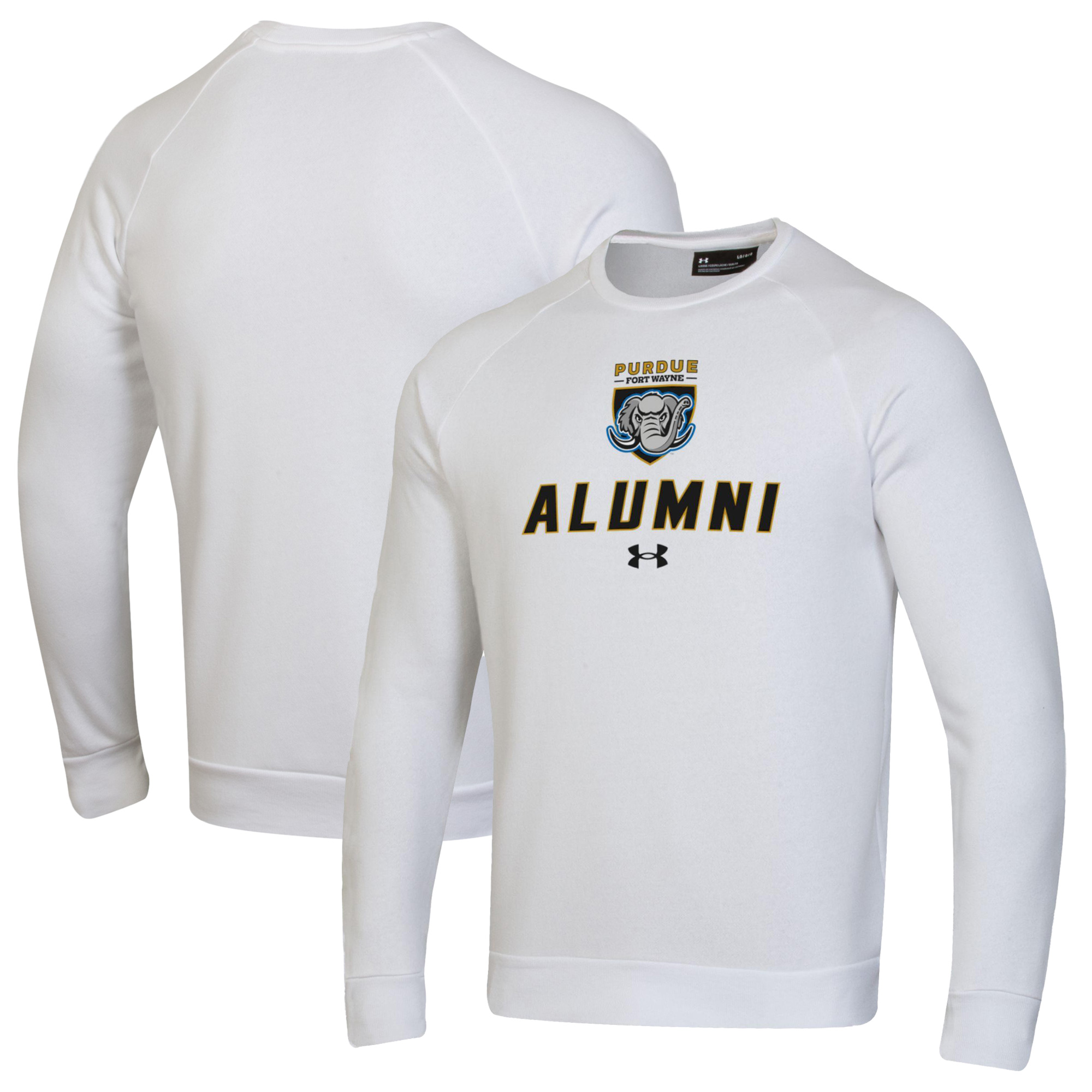 Men's Under Armour White Purdue Fort Wayne Mastodons Alumni Rival Fleece Pullover Sweatshirt