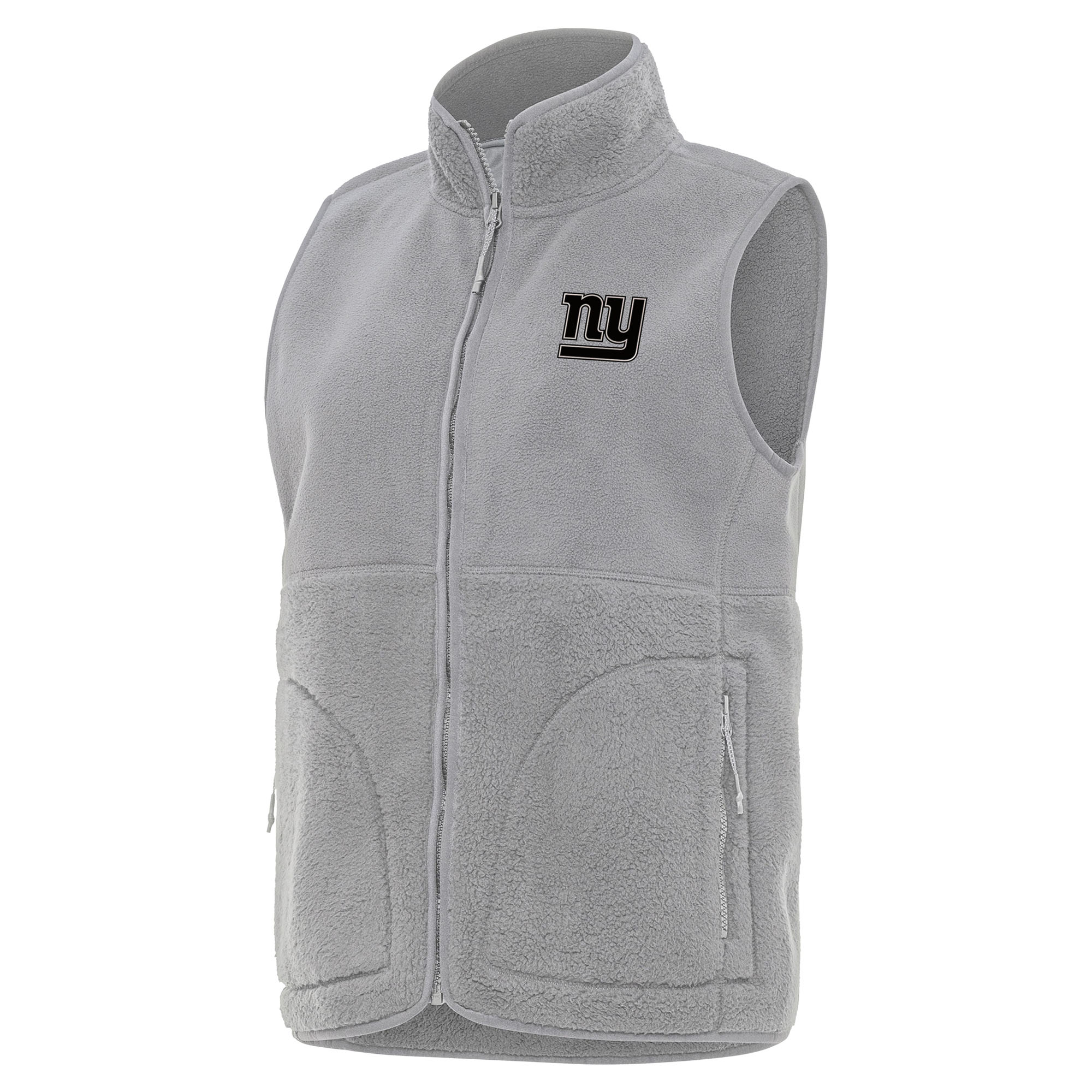 Women's Antigua Gray New York Giants Nostalgic Full-Zip Vest