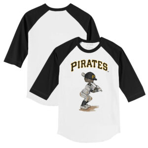 Youth Tiny Turnip White/Black Pittsburgh Pirates James 3/4-Sleeve Raglan T-Shirt