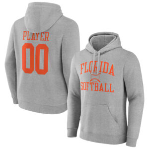 Men's  Gray Florida Gators Softball Pick-A-Player NIL Gameday Tradition Pullover Hoodie