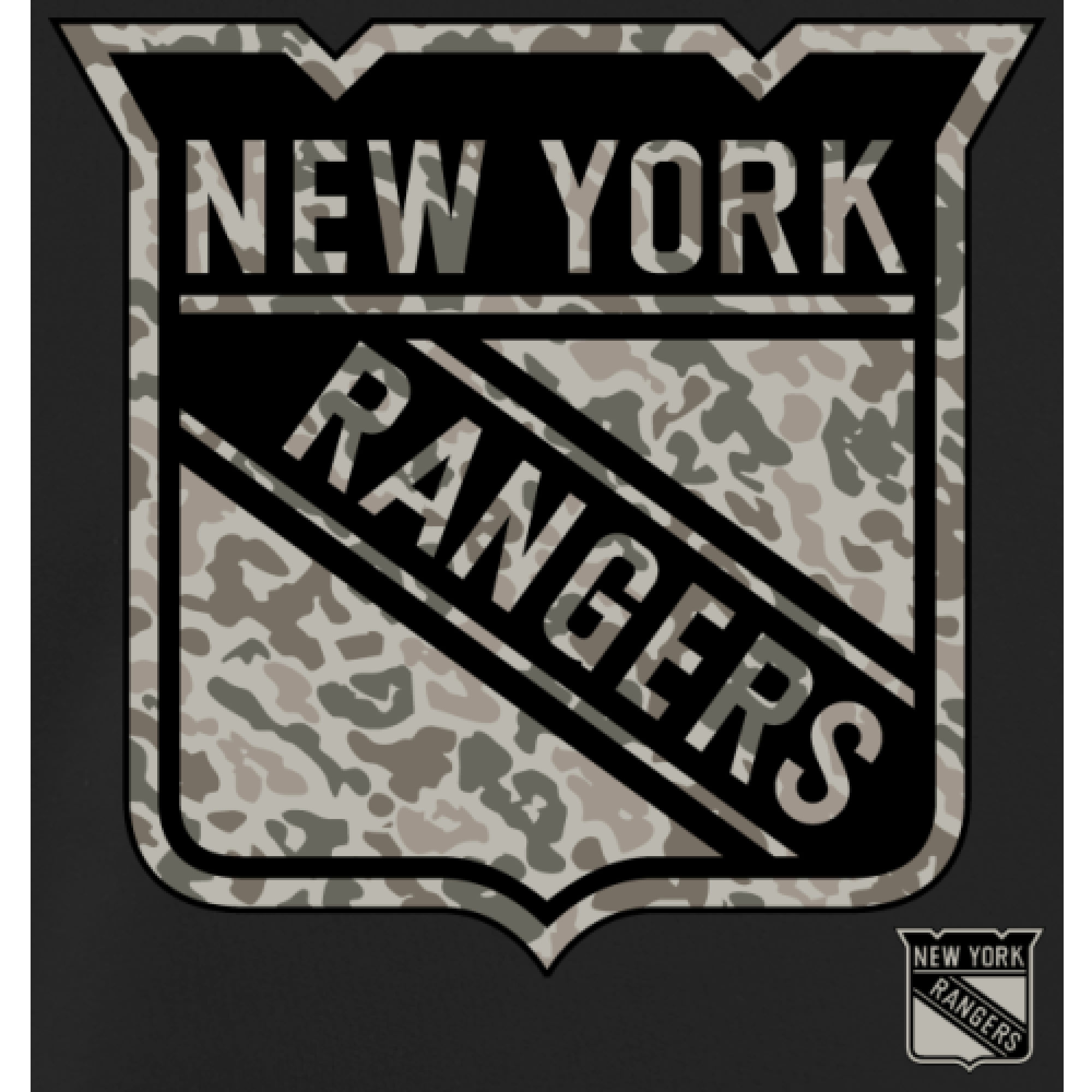 Men's New York Rangers Black Rink Warrior Pullover Hoodie - Image 5