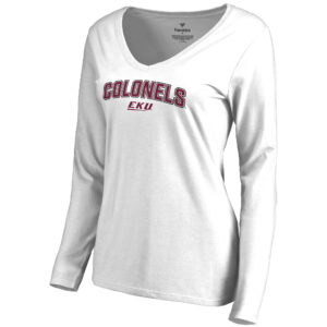 Women's White Eastern Kentucky Colonels Proud Mascot Long Sleeve T-Shirt