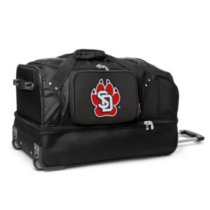 MOJO South Dakota Coyotes Black 27'' 2-Wheel Drop Bottom Rolling Duffel Bag