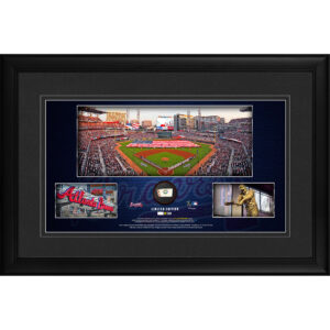 Atlanta Braves Framed 10" x 18" Stadium Panoramic Collage with a Piece of Game-Used Baseball - Limited Edition of 500