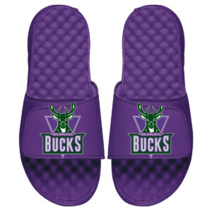Men's ISlide Purple Milwaukee Bucks Hardwood Classic Logo Slide Sandals