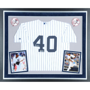 Luis Severino New York Yankees Deluxe Framed Autographed Majestic White Replica Jersey