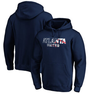 Men's Navy Atlanta United FC Banner Wave Pullover Hoodie