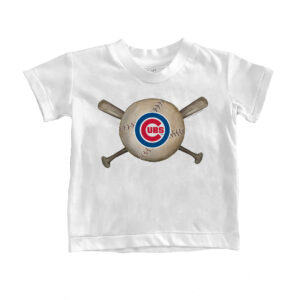 Toddler Tiny Turnip White Chicago Cubs Baseball Crossbats T-Shirt