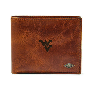 Men's Fossil Brown West Virginia Mountaineers Ryan RFID Passcase