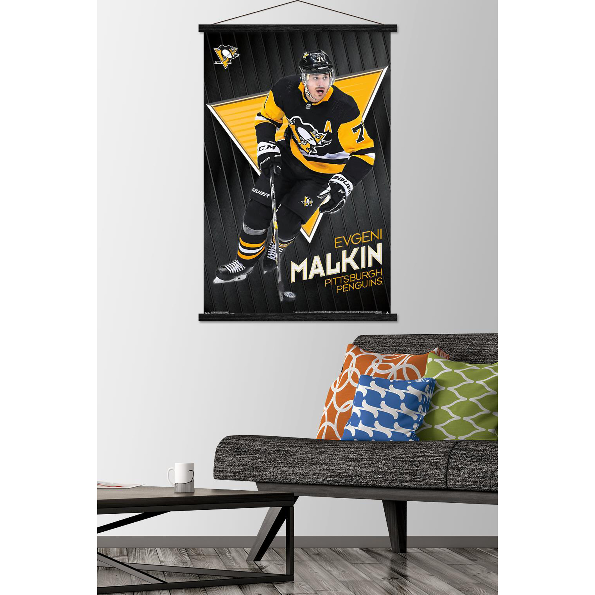 Evgeni Malkin Pittsburgh Penguins 35.75'' x 24.25'' Hanging Framed Team Player Poster - Image 3