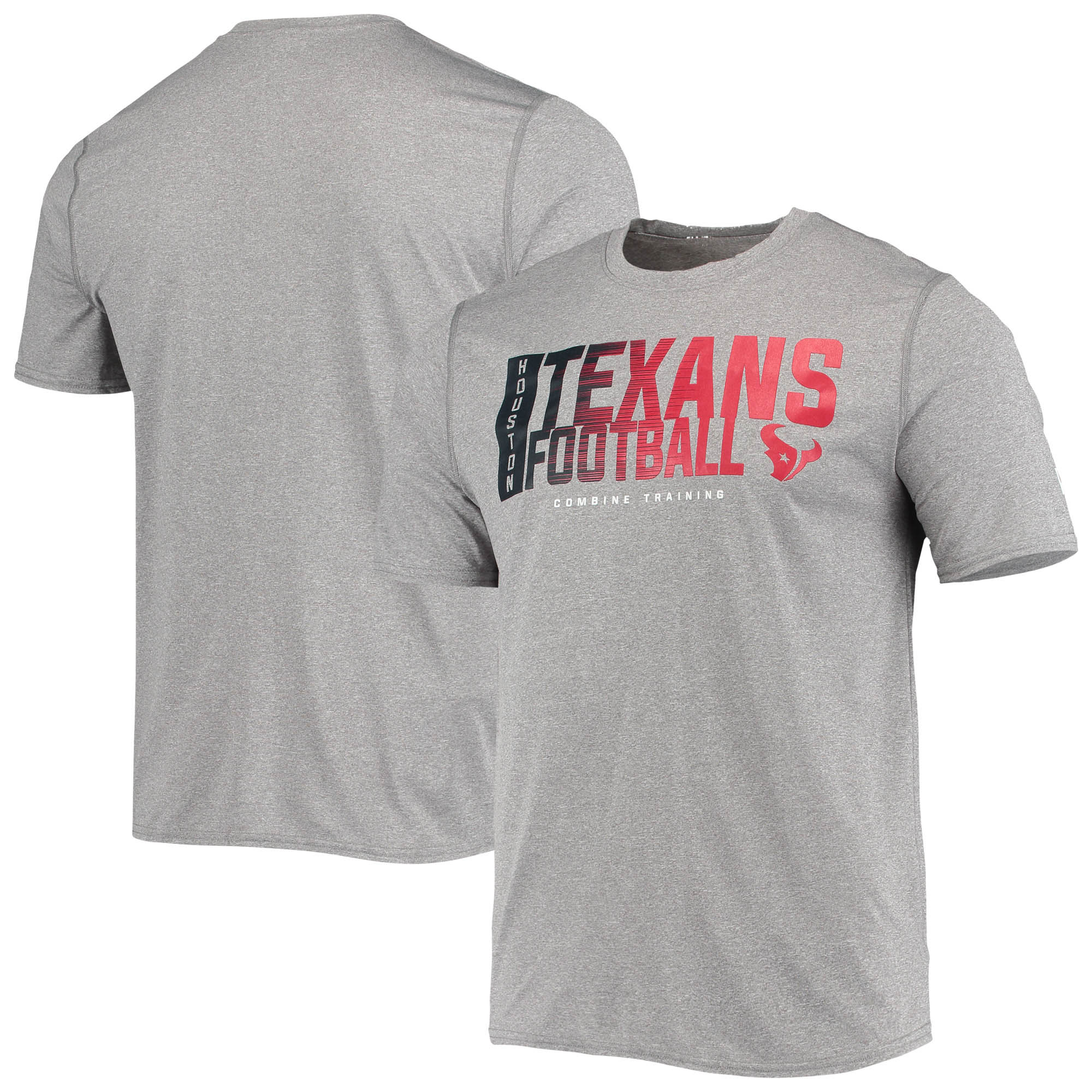 Men's New Era Heathered Gray Houston Texans Combine Authentic Game On T-Shirt - Image 4