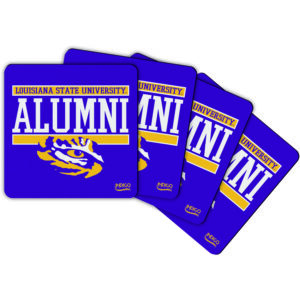 LSU Tigers Alumni 4-Pack Neoprene Coaster Set